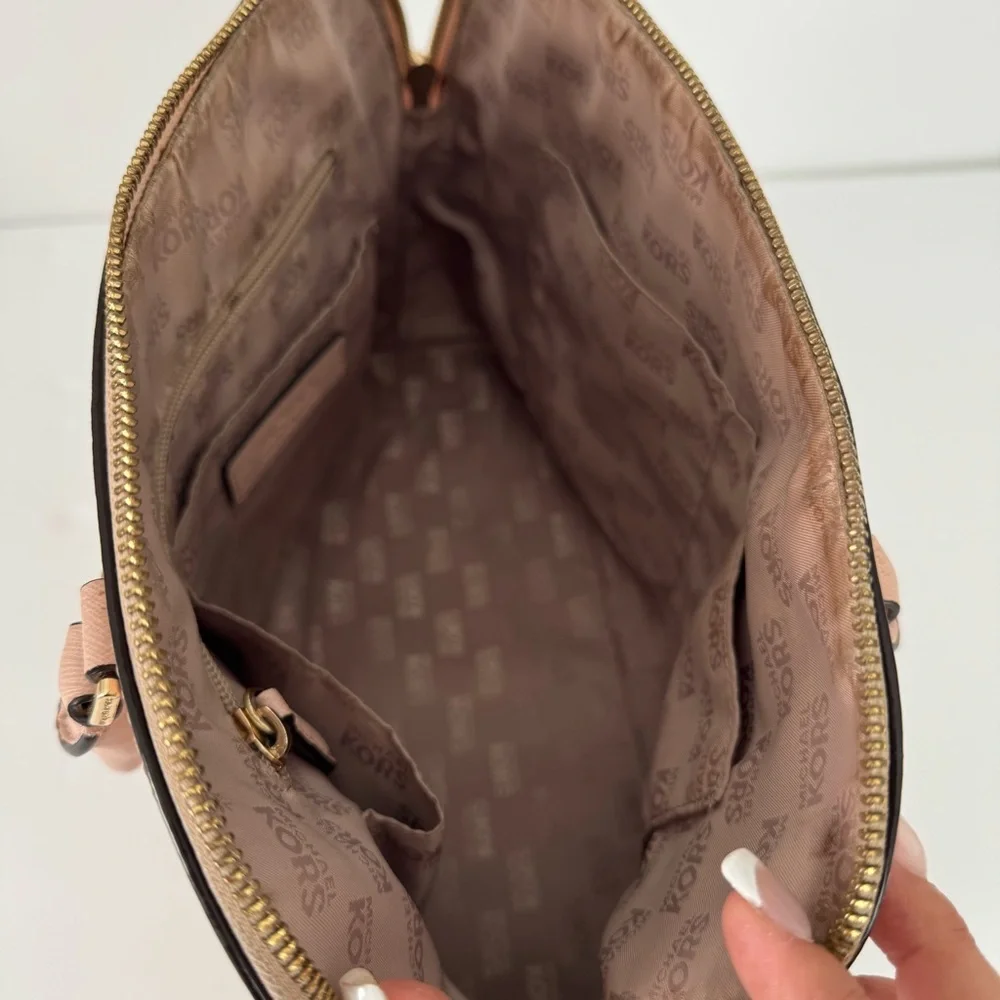 Michael Kors Cindy Pink Large Leather Dome Satchel
